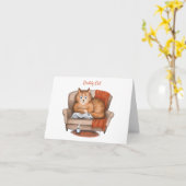 Papa Kat Grappige Vaderdag Persoonlijk Kaart (Gele Bloem)