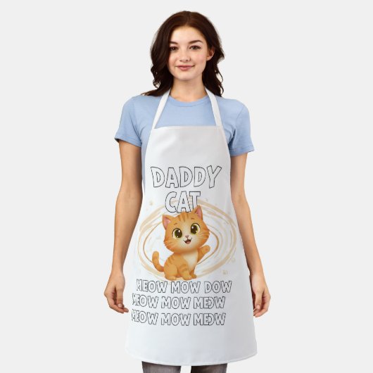 Papa Kat Miauw Spiraal - Schort (Gedragen)