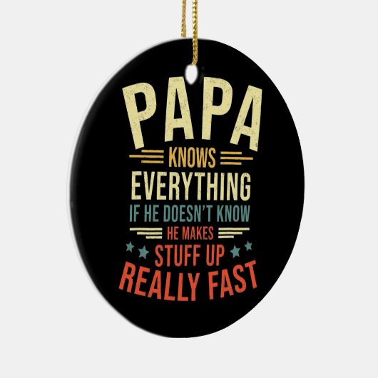 Papa kent alles beste papieren papa Funny Papa Keramisch Ornament (Rechts)