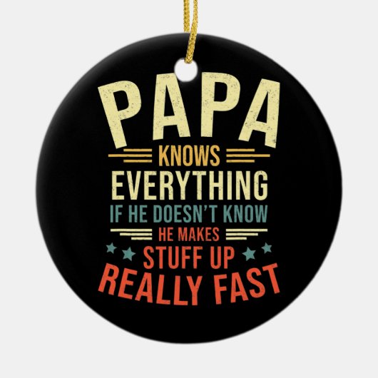 Papa kent alles beste papieren papa Funny Papa Keramisch Ornament (Voorkant)