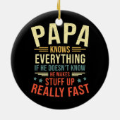 Papa kent alles beste papieren papa Funny Papa Keramisch Ornament (Achterkant)
