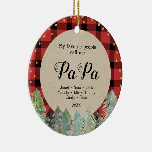 Papa kerstversiering keramisch ornament (Rechts)