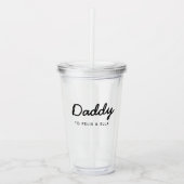 papa | Kinder Namen Modern Vaderdag Script Acryl Drinkbeker (Voorkant)