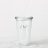 papa | Kinder Namen Modern Vaderdag Script Acryl Drinkbeker (Achterkant)