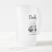 Papa Kinder Namen Modern Vaderdag Script Matglas Bierpul (Voorkant rechts)