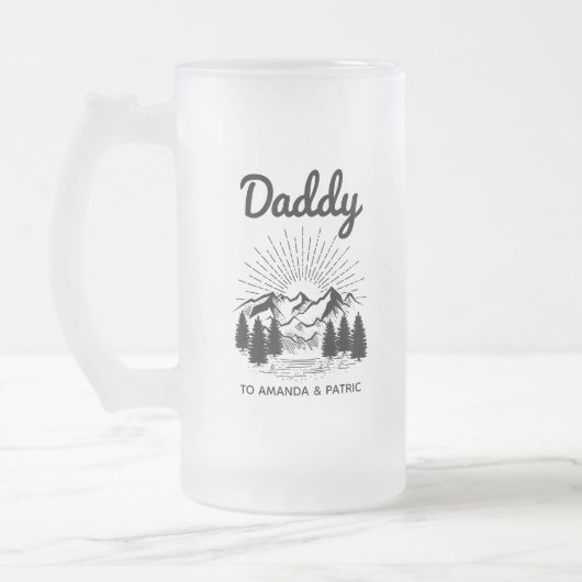 Papa Kinder Namen Modern Vaderdag Script Matglas Bierpul (Links)