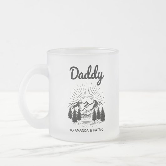 Papa Kinder Namen Modern Vaderdag Script Matglas Koffiemok (Links)