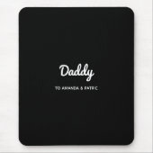 Papa Kinder Namen Modern Vaderdag Script Muismat (Voorkant)