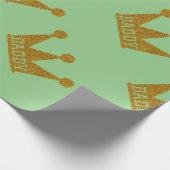 Papa King Crown Vaderdag Glitter Cadeaupapier (Hoek)