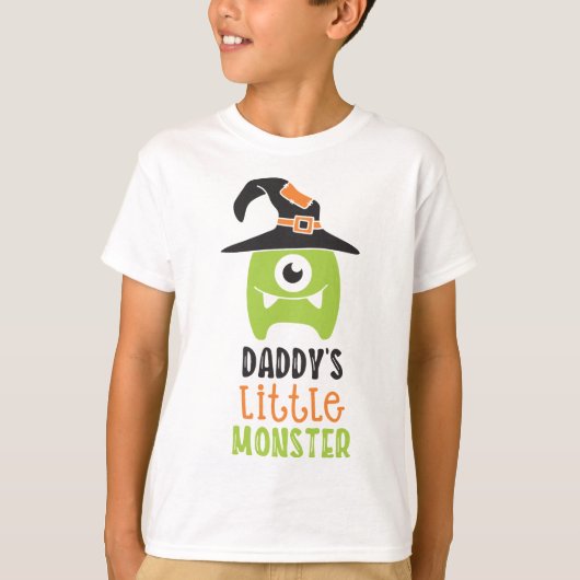Papa Klein Monster Wit T-shirt (Voorkant)