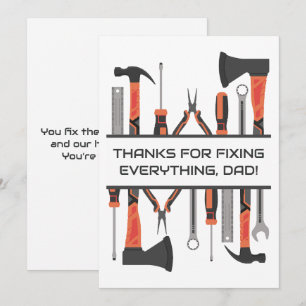 Papa Klusjesman, Gereedschap, Vaderdag, Papa Verja Feestdagenkaart