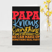 Papa Know Everything Fathers Day Cool Father Funny Kaart (Gele Bloem)