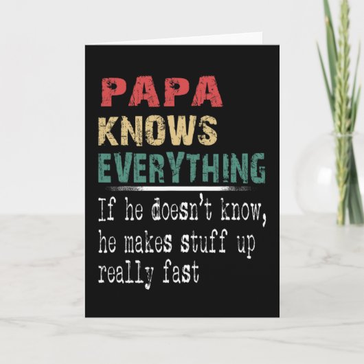 Papa Knows Everything - Christmas Grandpa Gift  Kaart (Voorkant)