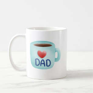 Papa koffiemok waterverf PNG   Vaderdag mok D