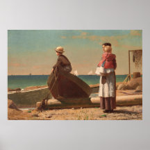 Papa komt eraan! - Winslow Homer Fine Art Poster