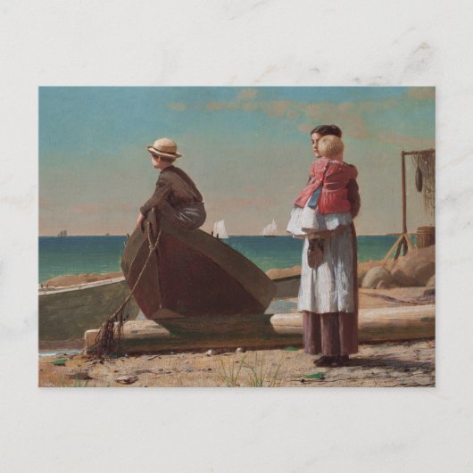 Papa komt Winslow Homer Fine Art halen Briefkaart (Voorkant)