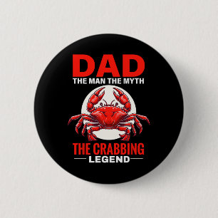 Papa Krabbenexpert Krabvissen Krabbenliefhebber Kr Ronde Button 5,7 Cm