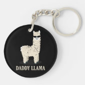 Papa Lama Alpaca Grappige Dierenliefhebber Sleutelhanger (Achterkant)
