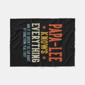 Papa-lee weet alles vaderdag retro fleece deken (Voorkant (Horizontaal))