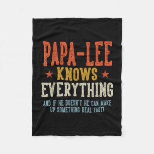 Papa-lee weet alles vaderdag retro fleece deken