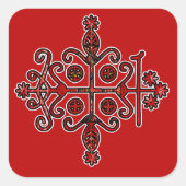Papa Legba Elegua Veve Sigil Vierkante Sticker (Voorkant)