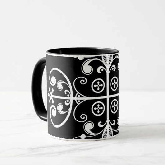 Papa Legba Veve Black Two-Tone 11 oz Art Mok (Voorkant links)