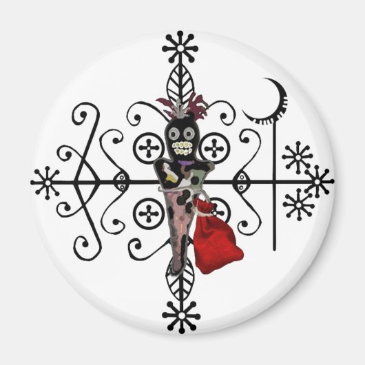 Papa Legba Voodoo Doll Veve Magnet (Voorkant)