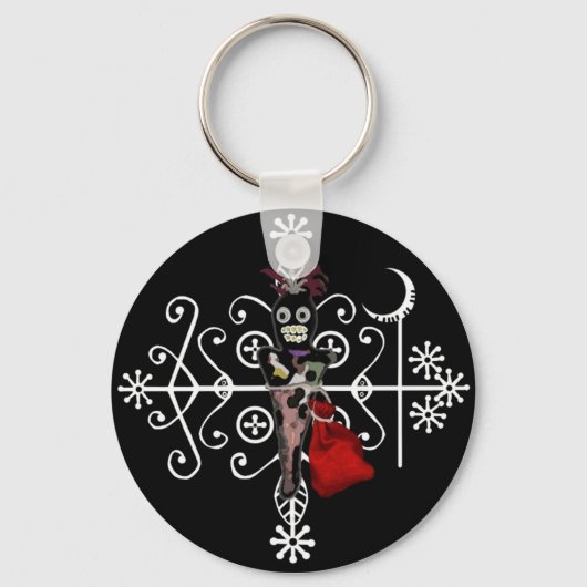 Papa Legba Voodoo Doll Veve Sleutelhanger (Voorkant)