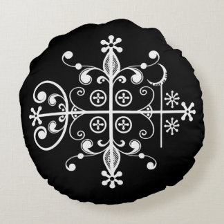 Papa Legba Voodoo Veve Art Pillow Rond Kussen