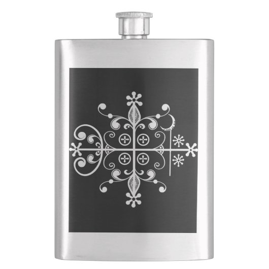 Papa Legba Voodoo Veve Libation Flask Flacon (Voorkant)
