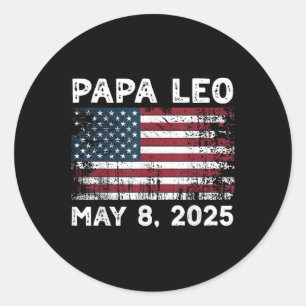 Papa Leo God zegene paus Leo Amerikaanse paus Ronde Sticker