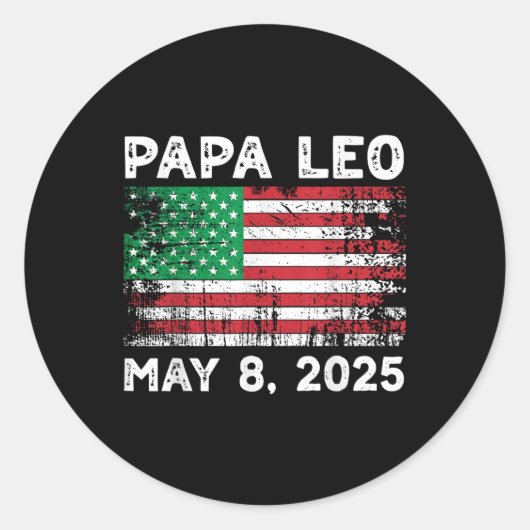 Papa Leo Ronde Sticker (Voorkant)