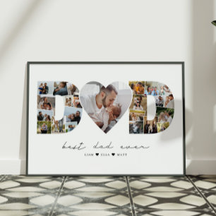 Papa Letter Cutout 23 Fotocollage Gift voor vaders Poster