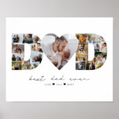 Papa Letter Cutout 23 Fotocollage Gift voor vaders Poster (Voorkant)