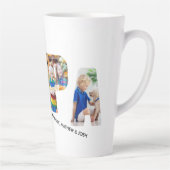 PAPA Letter Cutout 4 Photo Collage Personated Latte Mok (Rechts)