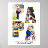PAPA Letter Cutout Photo Collage Grandchildren Nam Poster (Voorkant)