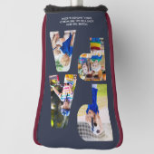 PAPA Letter Cutout Photo Collage Putter Head Hoesj Golfheadcover (Draai 90)