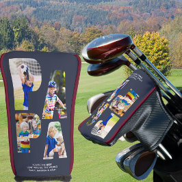 PAPA Letter Cutout Photo Collage Putter Head Hoesj Golfheadcover
