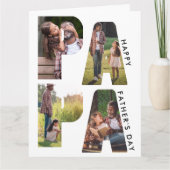 PAPA Letter Cutout Photo Collage Vaderdag Kaart (Voorkant)