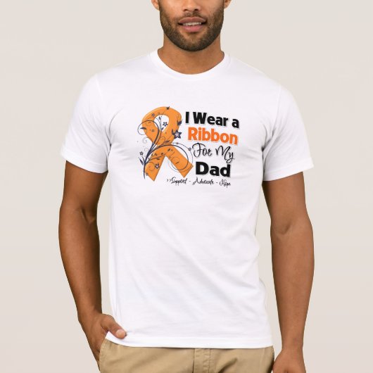 Papa - Leukemie Ribbon T-shirt (Voorkant)