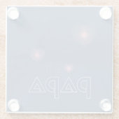 Papa, lichtgeleider glazen onderzetter (Achterkant)
