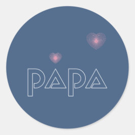 Papa, lichtgeleider ronde sticker