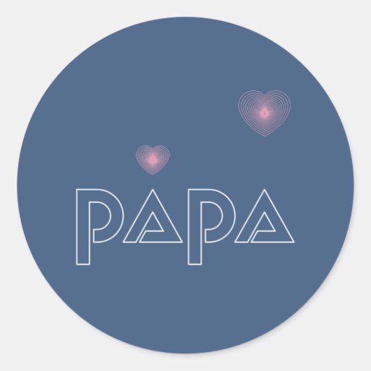 Papa, lichtgeleider ronde sticker (Voorkant)