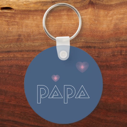 Papa, lichtgeleider sleutelhanger (Achterkant)