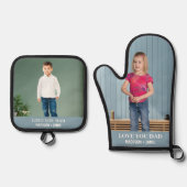 Papa Liefde Kinder Custom Foto Ovenwant & Pannenlap Set (Voorkant)
