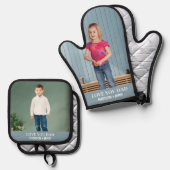 Papa Liefde Kinder Custom Foto Ovenwant & Pannenlap Set (Voorkant / Achterkant)