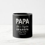 Papa Like a Regular Grandpa Only Much Cooler Tweekleurige Koffiemok<br><div class="desc">Papa Like a Regular Grandpa Only Much Cooler is een says design. Great present idea for your father,  dad or grandpa in Father's Day,  Grandouders Day,  verjaardagen,  christelijke of thanksgiving.</div>