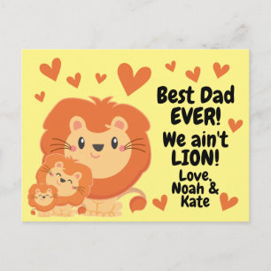 Papa Lion en Cubs Funny Vaderdag No Lion Briefkaart