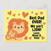Papa Lion en Cubs Funny Vaderdag No Lion Briefkaart (Voorkant)