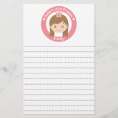 Papa Little Princess, Cute Princess met Tiara Briefpapier (Voorkant)